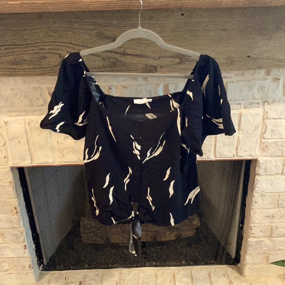 Lush Black and cream blouse, size Large